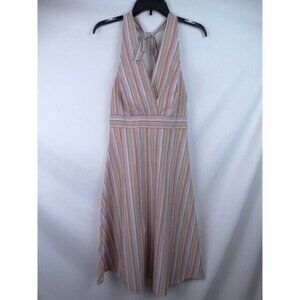 Gypsies & Moondust Juniors Dress Size 9 Pink Striped Sleevless Halter Dress